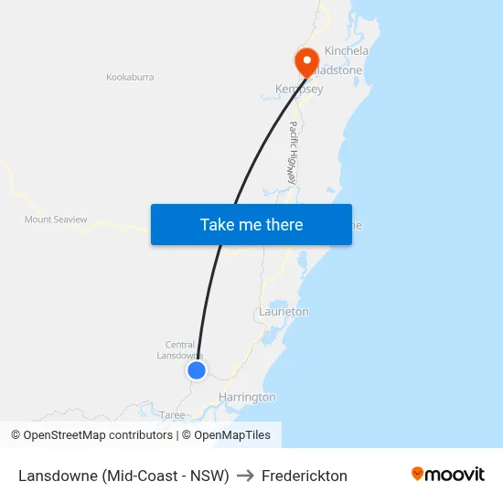 Lansdowne (Mid-Coast - NSW) to Frederickton map