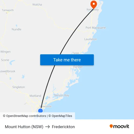 Mount Hutton (NSW) to Frederickton map