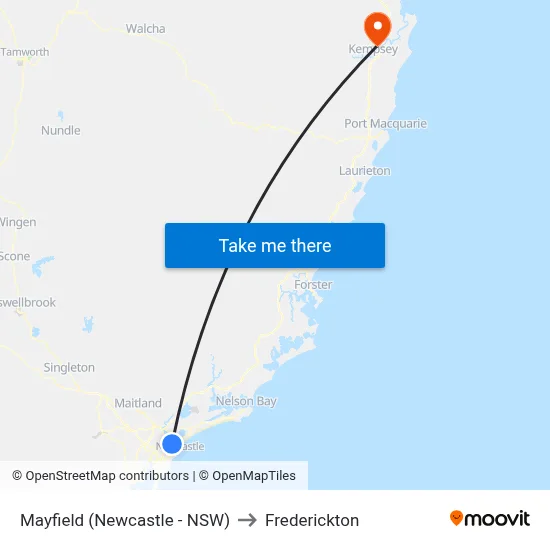 Mayfield (Newcastle - NSW) to Frederickton map