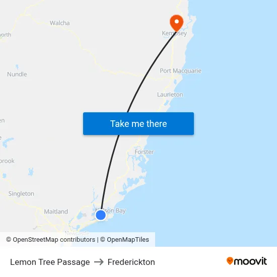 Lemon Tree Passage to Frederickton map