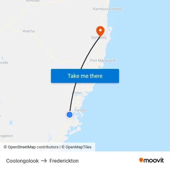 Coolongolook to Frederickton map