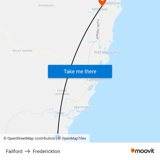 Failford to Frederickton map