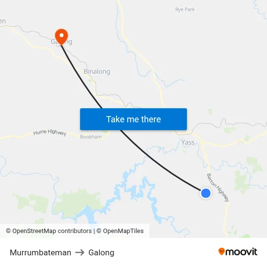 Murrumbateman to Galong map