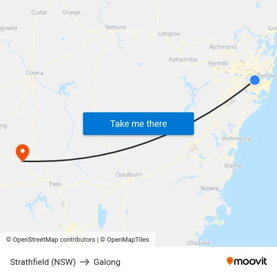 Strathfield (NSW) to Galong map