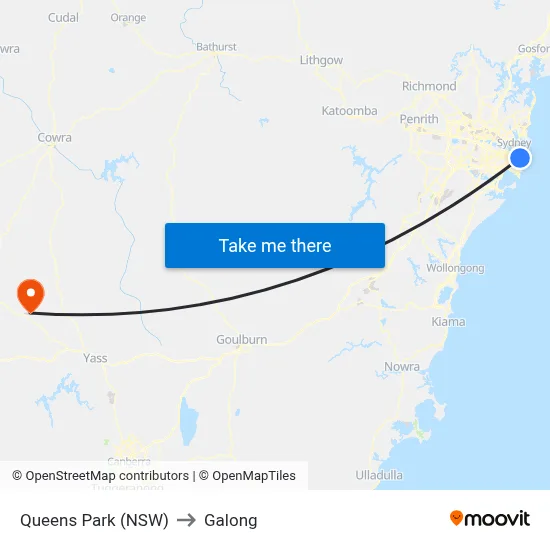 Queens Park (NSW) to Galong map