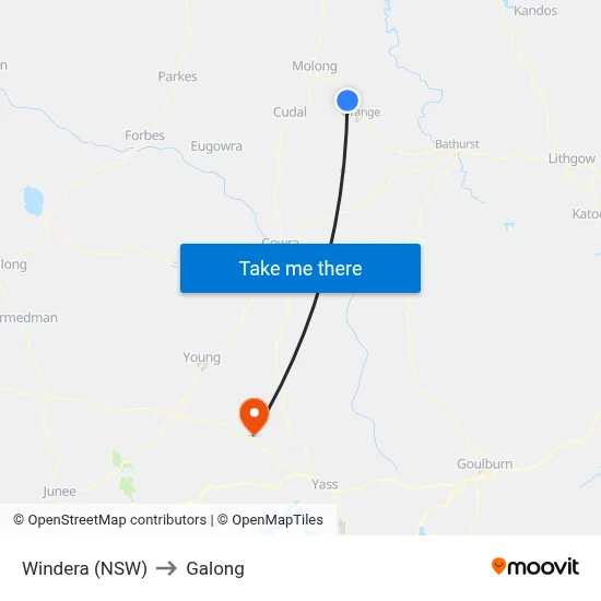 Windera (NSW) to Galong map