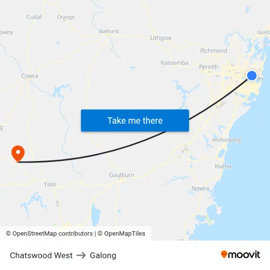 Chatswood West to Galong map