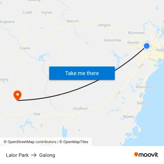 Lalor Park to Galong map
