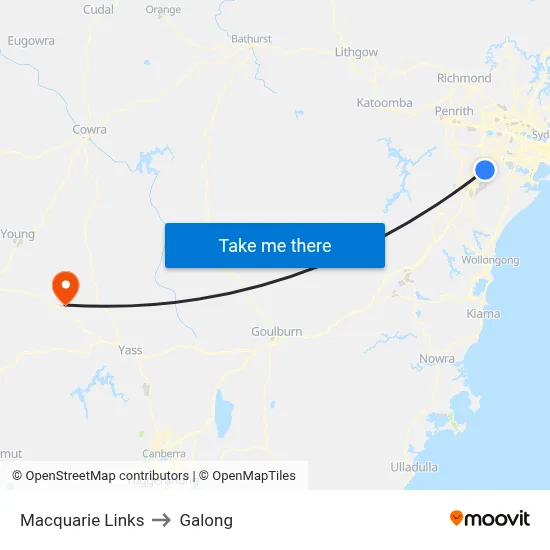 Macquarie Links to Galong map