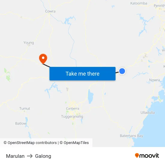 Marulan to Galong map