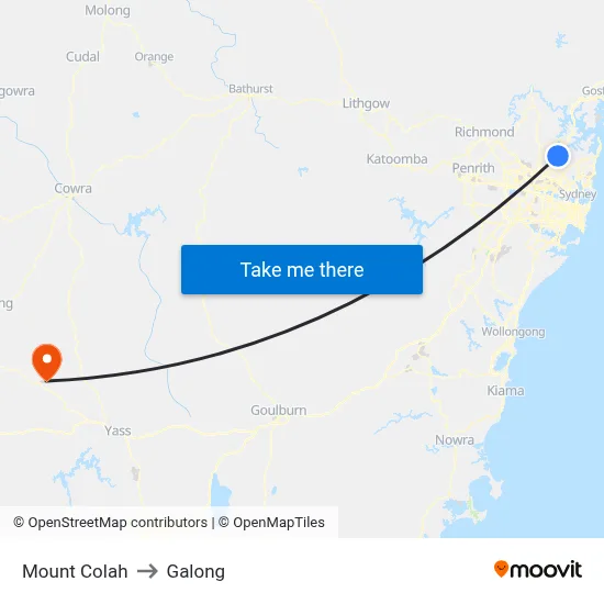 Mount Colah to Galong map