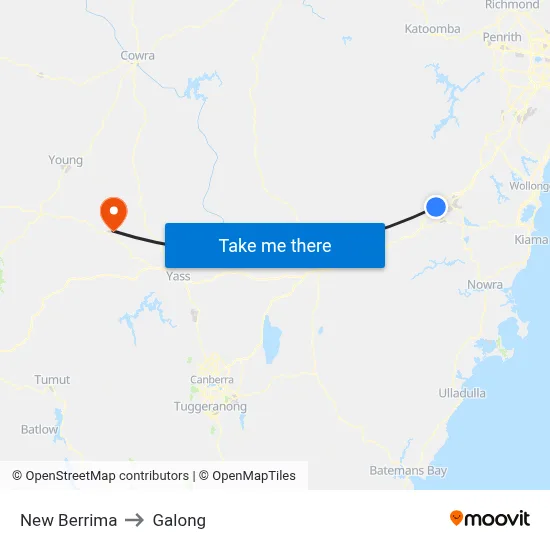 New Berrima to Galong map