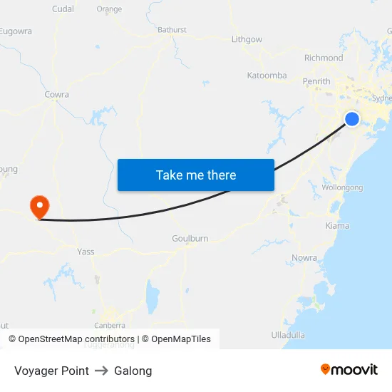 Voyager Point to Galong map
