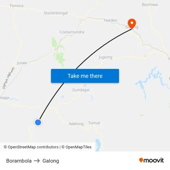 Borambola to Galong map