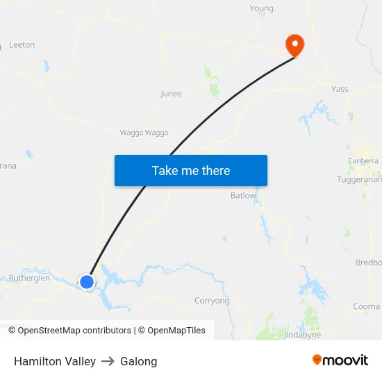 Hamilton Valley to Galong map