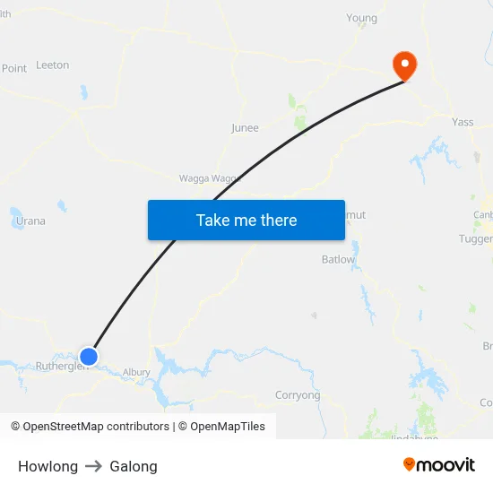 Howlong to Galong map