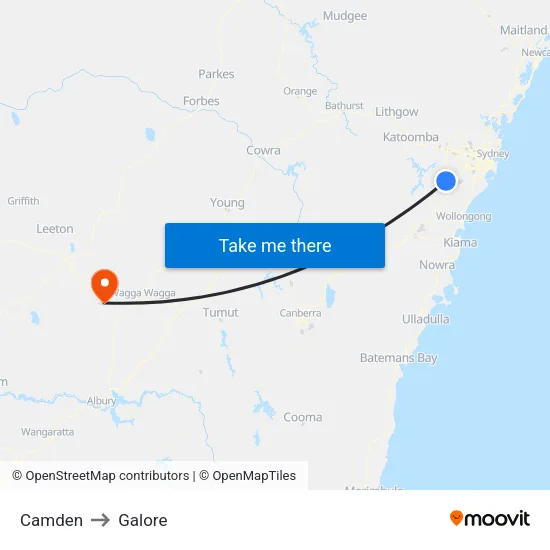 Camden to Galore map