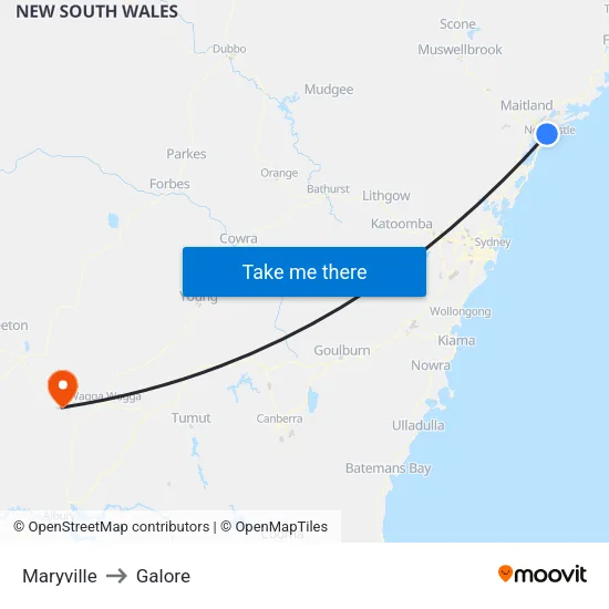 Maryville to Galore map