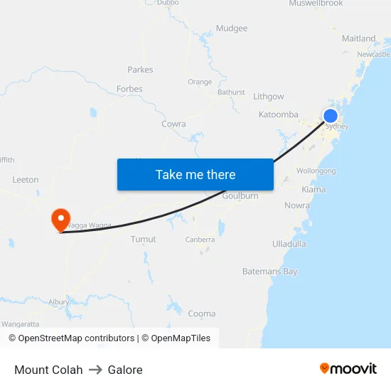 Mount Colah to Galore map