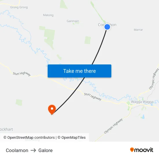Coolamon to Galore map