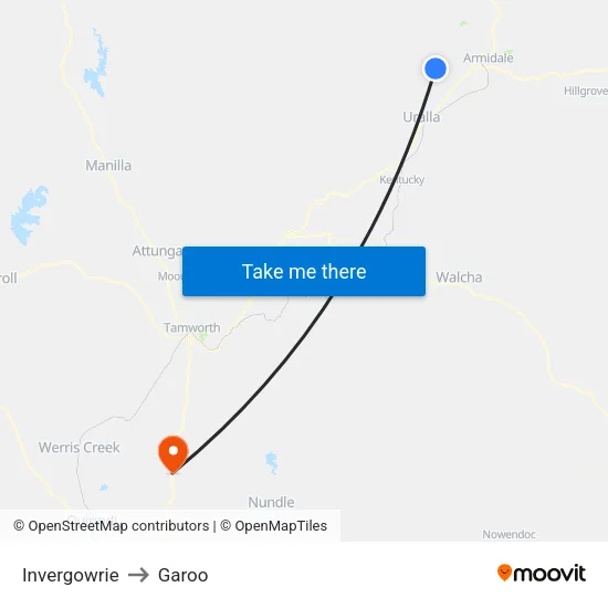 Invergowrie to Garoo map