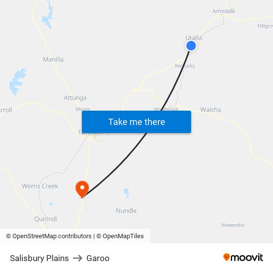 Salisbury Plains to Garoo map