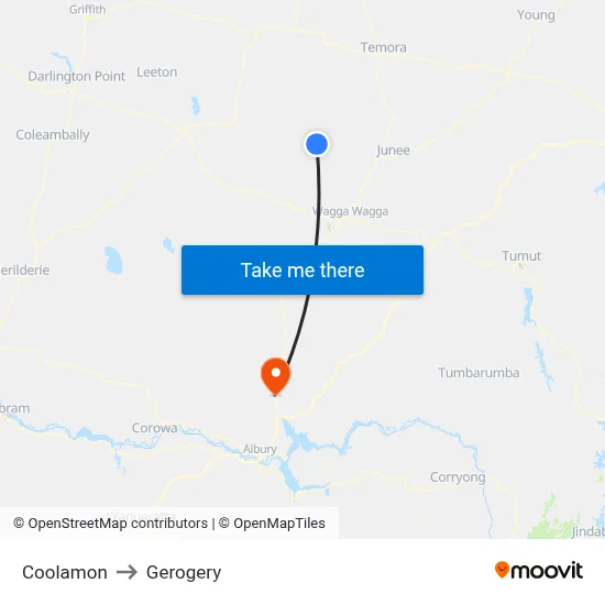 Coolamon to Gerogery map