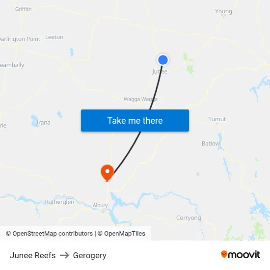Junee Reefs to Gerogery map