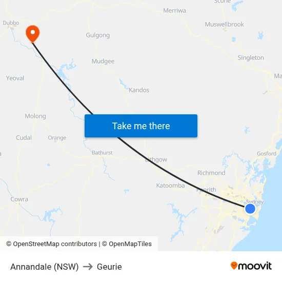 Annandale (NSW) to Geurie map