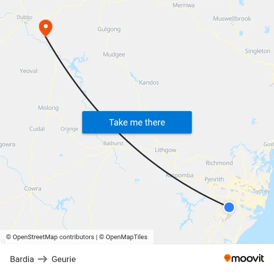 Bardia to Geurie map