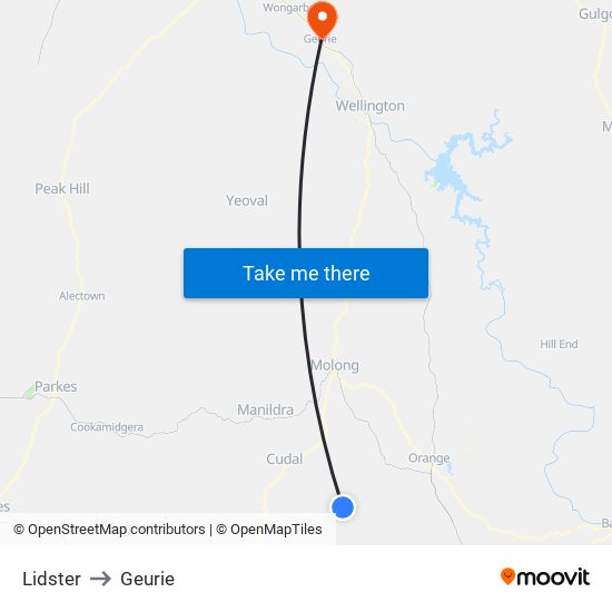 Lidster to Geurie map
