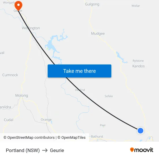 Portland (NSW) to Geurie map