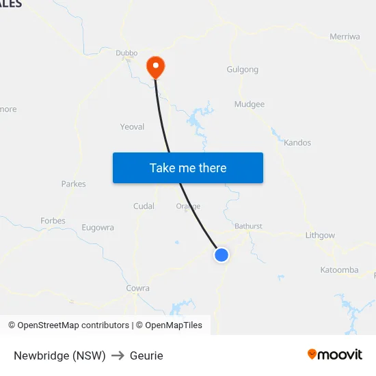 Newbridge (NSW) to Geurie map