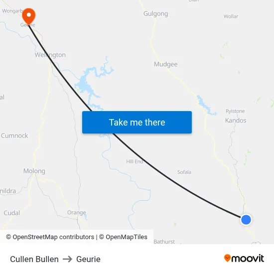 Cullen Bullen to Geurie map