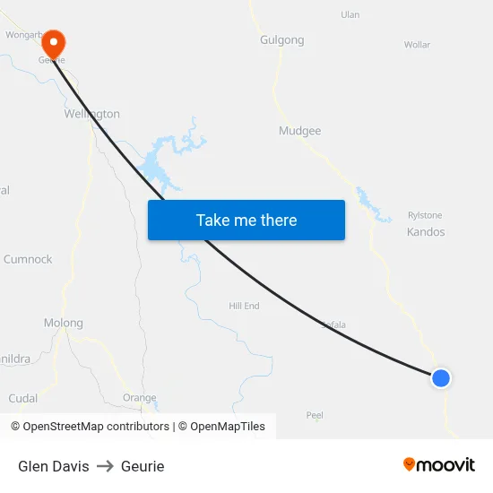 Glen Davis to Geurie map