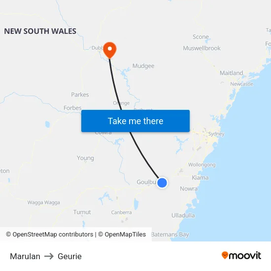 Marulan to Geurie map