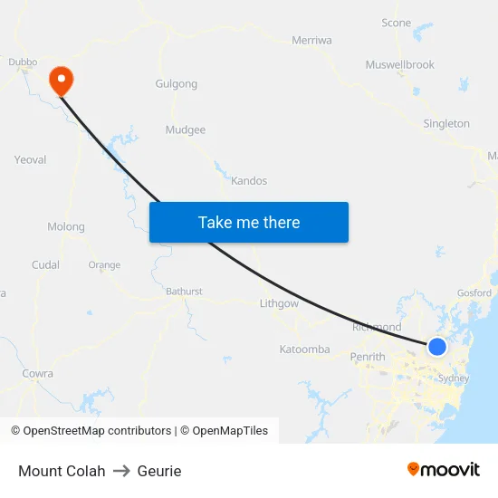Mount Colah to Geurie map