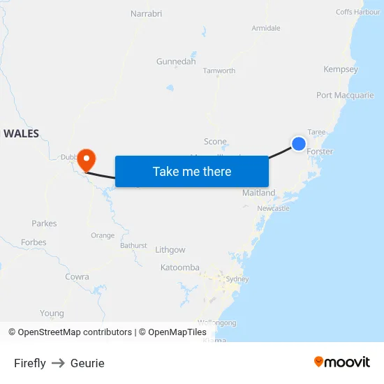 Firefly to Geurie map