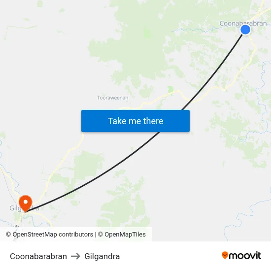 Coonabarabran to Gilgandra map