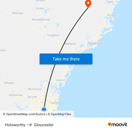 Holsworthy to Gloucester map