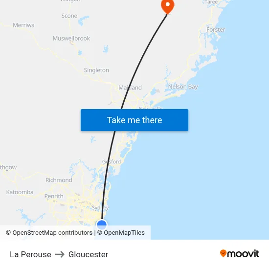 La Perouse to Gloucester map