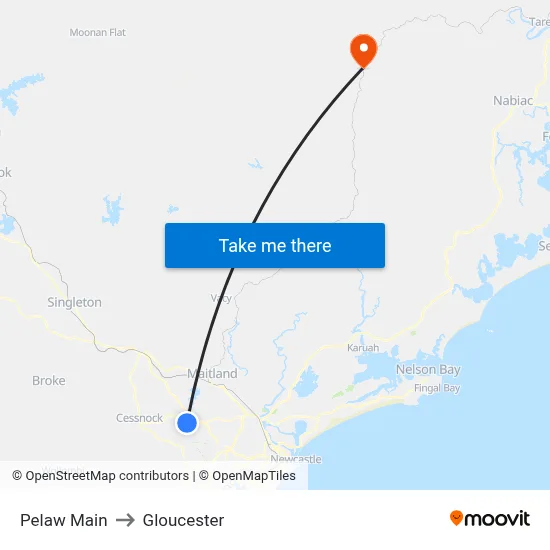 Pelaw Main to Gloucester map