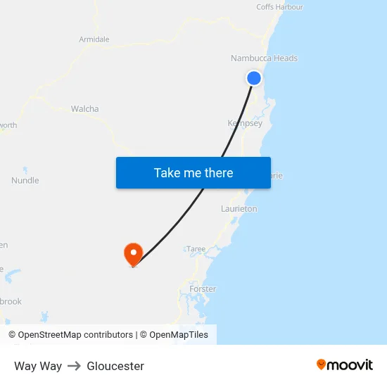 Way Way to Gloucester map
