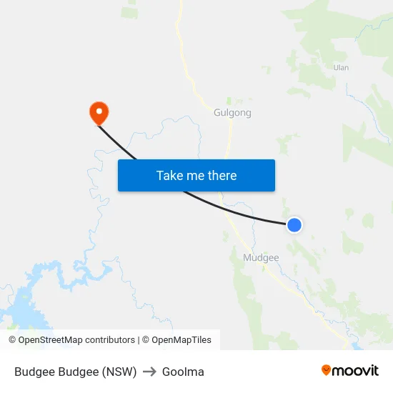 Budgee Budgee (NSW) to Goolma map