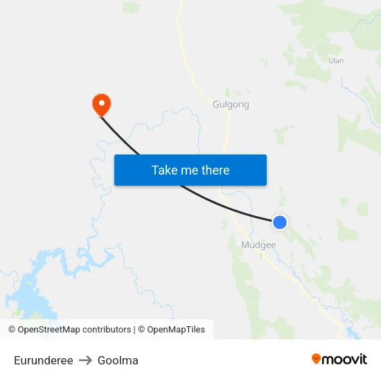 Eurunderee to Goolma map