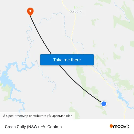 Green Gully (NSW) to Goolma map
