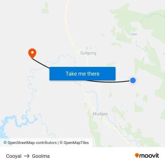 Cooyal to Goolma map