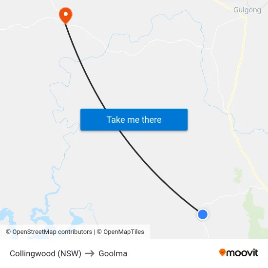Collingwood (NSW) to Goolma map