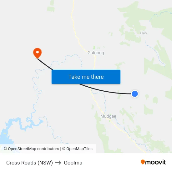 Cross Roads (NSW) to Goolma map