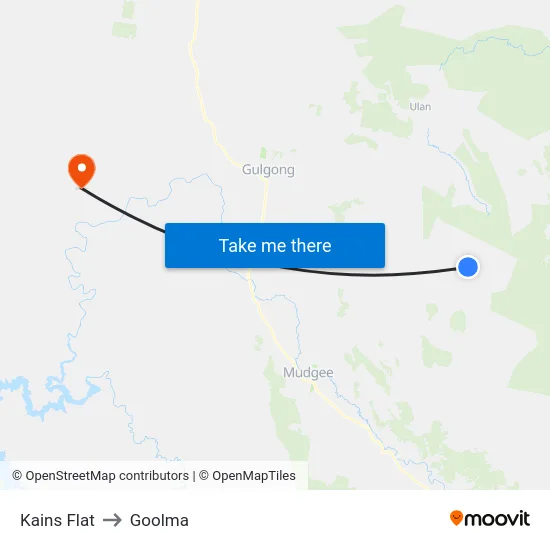 Kains Flat to Goolma map